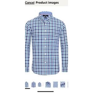 Alimens & Gentle Men's Button Down Shirt Long SleevePlaid Dress Shirt 2XL